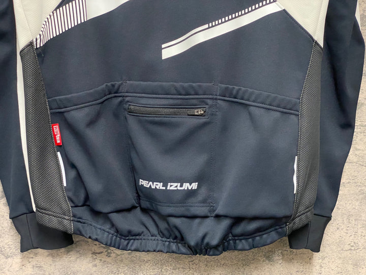 JI037 パールイズミ PEARL iZUMi 長袖 サイクルジャケット 白 黒 L 裏起毛
