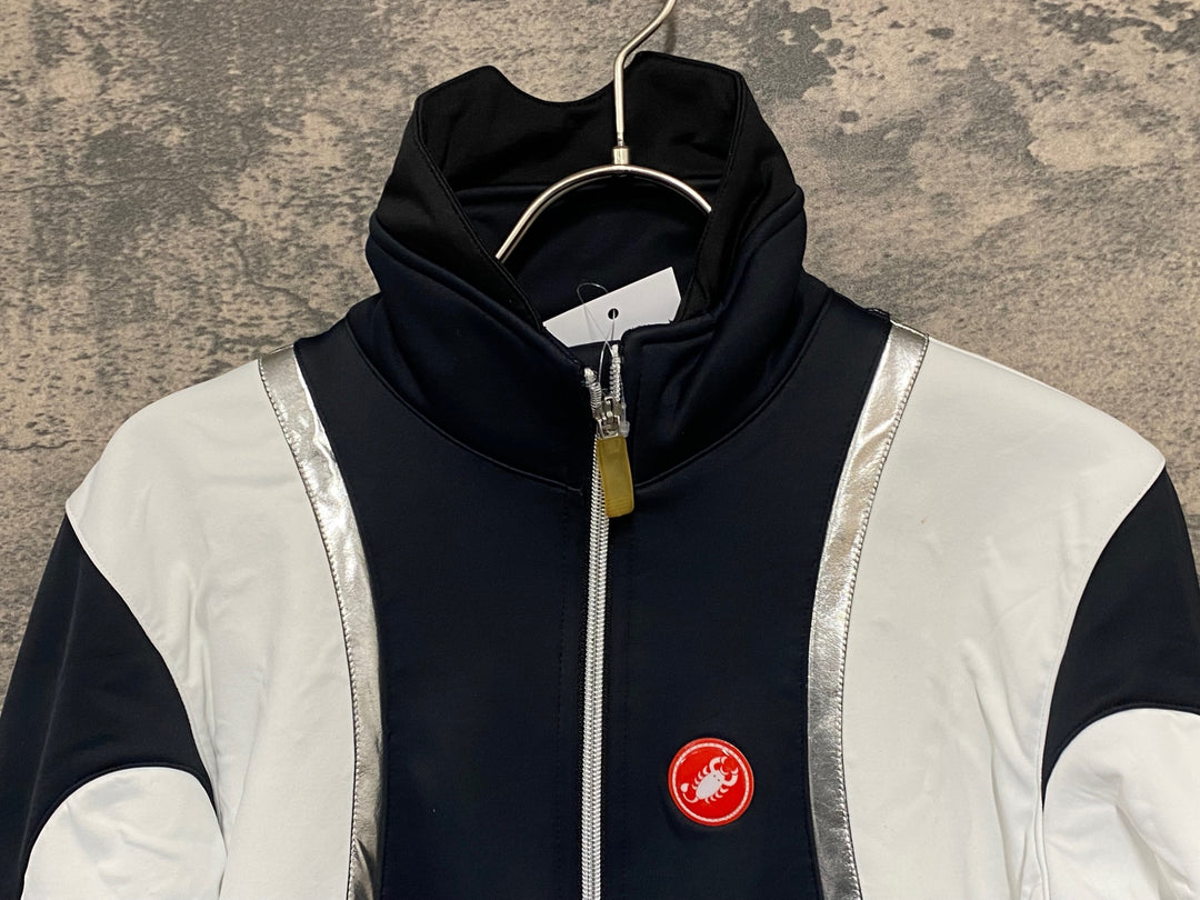 JW443 カステリ CASTELLI 長袖 サイクルジャケット 白 黒 S 裏起毛 GORE WINDSTOPPER
