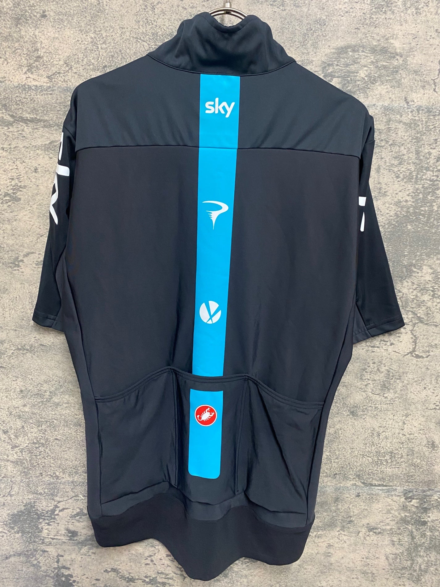 KH265 カステリ CASTELLI 半袖 サイクルジャージ 黒 XXL TEAM SKY 防風
