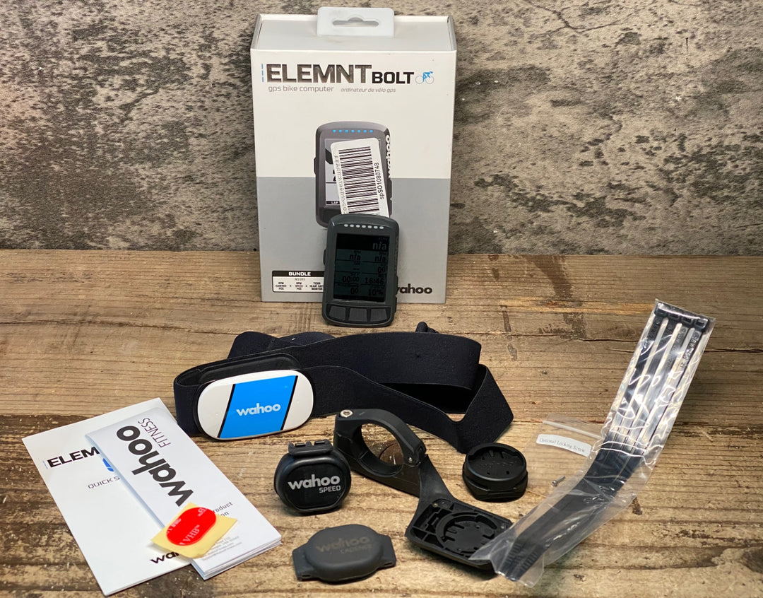 JO646 ワフー Wahoo ELEMENT BOLT WFCC3 サイクルコンピューター マウント センサー セット 動作確認済 ※充電口キャップ欠損