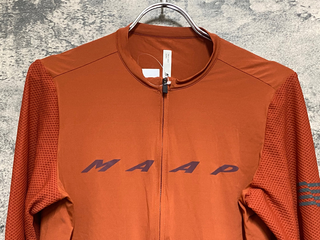 KQ979 マープ MAAP PRO FIT JERSEY 長袖 サイクルジャージ 茶 XL