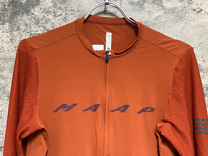 KQ979 マープ MAAP PRO FIT JERSEY 長袖 サイクルジャージ 茶 XL