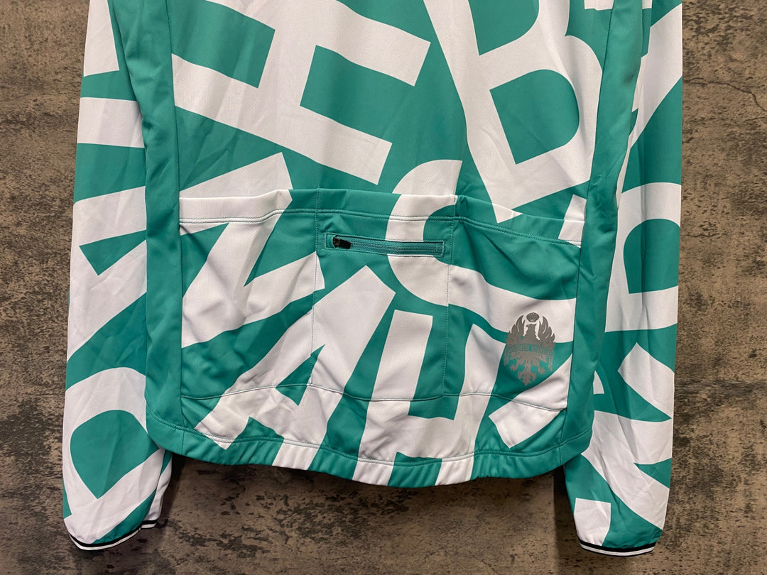 KD338 ビアンキ BIANCHI 長袖 サイクルジャージ 白 チェレステ L