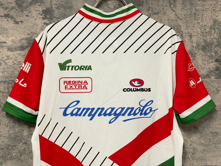 KJ353 GOLDEN TEAM 半袖 サイクルジャージ 白 CAMPAGNOLO ※サイズ不明,穴あり