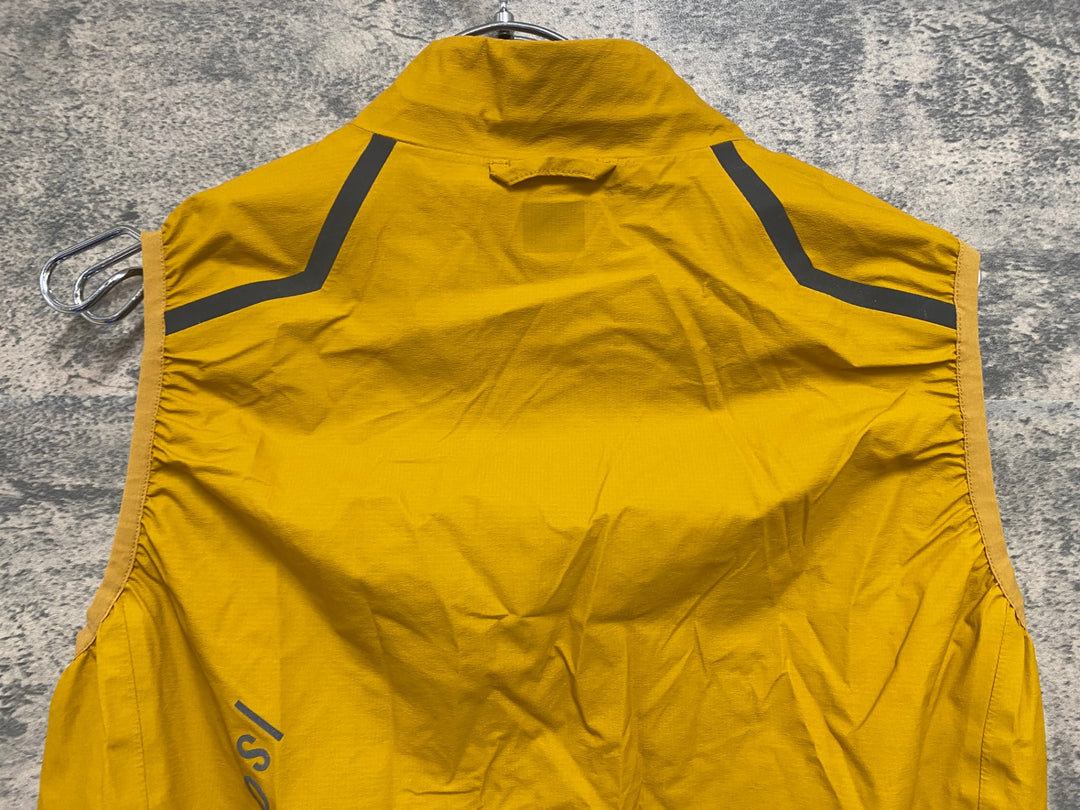 KO578 イザドア Isadore SIGNATURE RAIN GILET サイクルベスト ジレ 黄 M