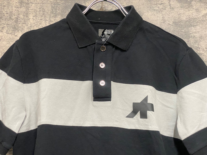 JL098 アソス assos SIGNATURE POLO 半袖 ポロシャツ 黒 S ※はがれ