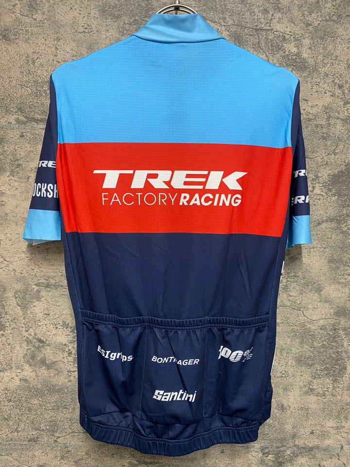 JS451 サンティーニ Santini 半袖 サイクルジャージ ネイビー 赤 M TREK
