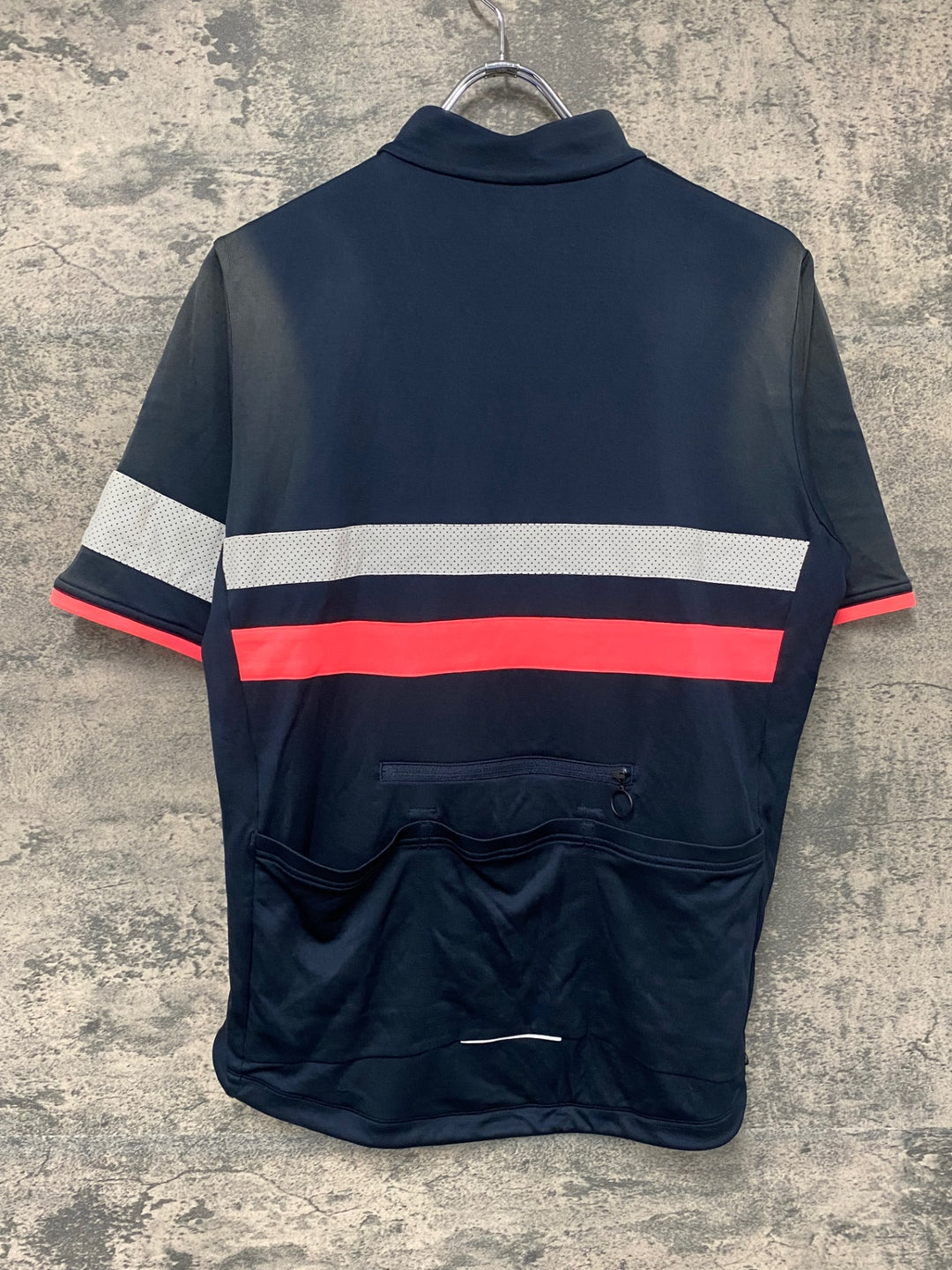 JH979 ラファ Rapha BREVET JERSEY 半袖 サイクルジャージ 濃紺 L ※日焼け