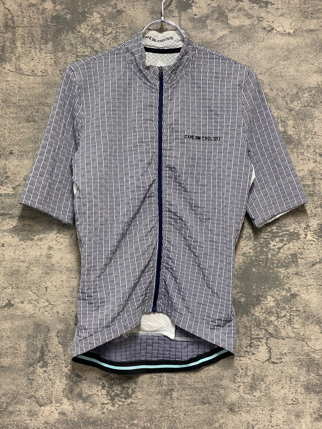 KR589 カフェドシクリステ Cafe du Cycliste FRANCINE Man 半袖 サイクルジャージ 紺白 L