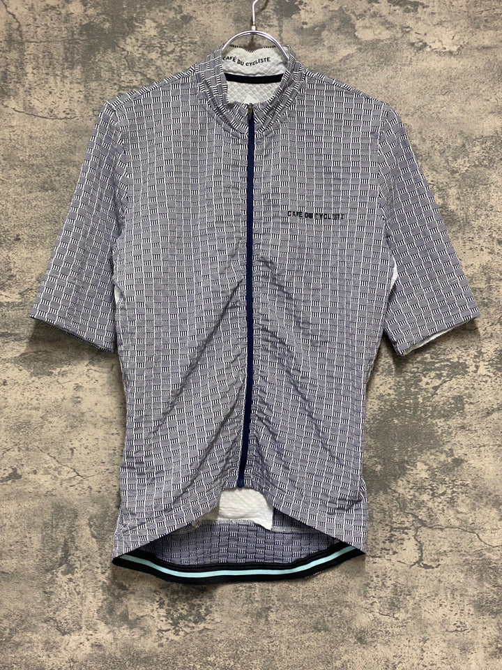 KR589 カフェドシクリステ Cafe du Cycliste FRANCINE Man 半袖 サイクルジャージ 紺白 L