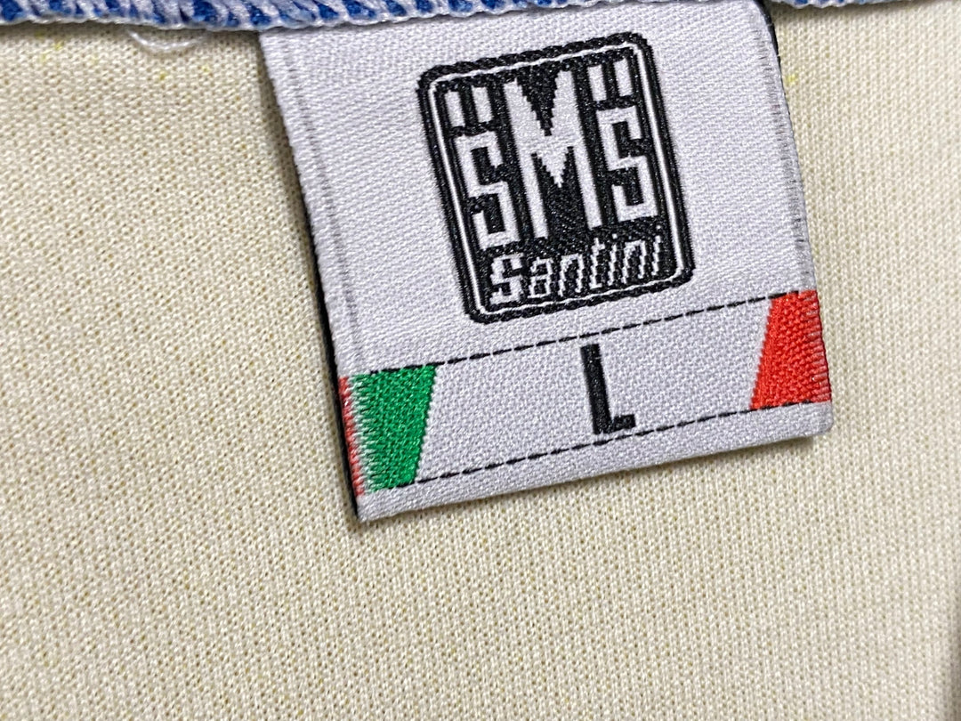 JK546 サンティーニ Santini 半袖 サイクルジャージ 青黄 L ハーフジップ FESTINA
