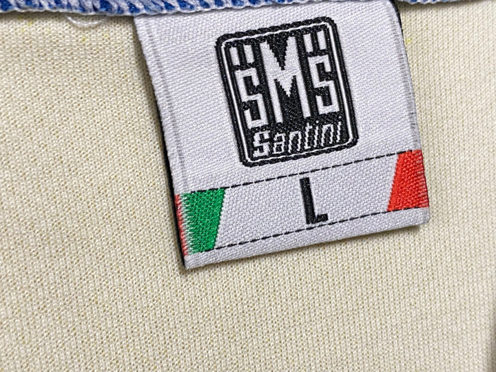 JK546 サンティーニ Santini 半袖 サイクルジャージ 青黄 L ハーフジップ FESTINA