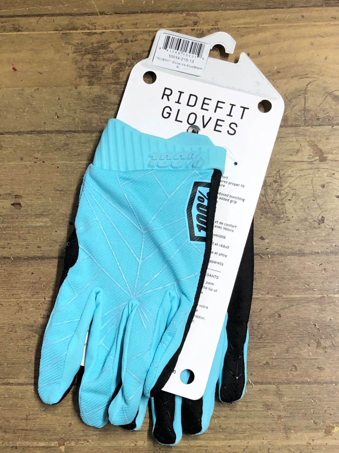 KM549 ワンハンドレッド 100％ RIDEFIT GLOVES 長指 グローブ 水色 XL