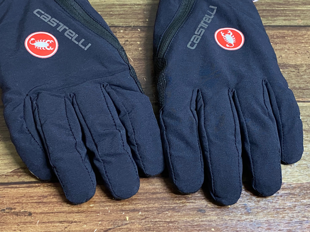 JK208 カステリ CASTELLI ROSSOCORSA perfetto 長指 グローブ 黒 S 裏起毛 GORE-TEX INFINIUM ※タグカット