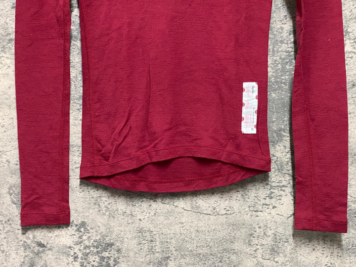 KP516 ラファ Rapha WOMEN'S LONG SLEEVE MERINO BASE LAYER 長袖 ベースレイヤー 赤 レディース XS