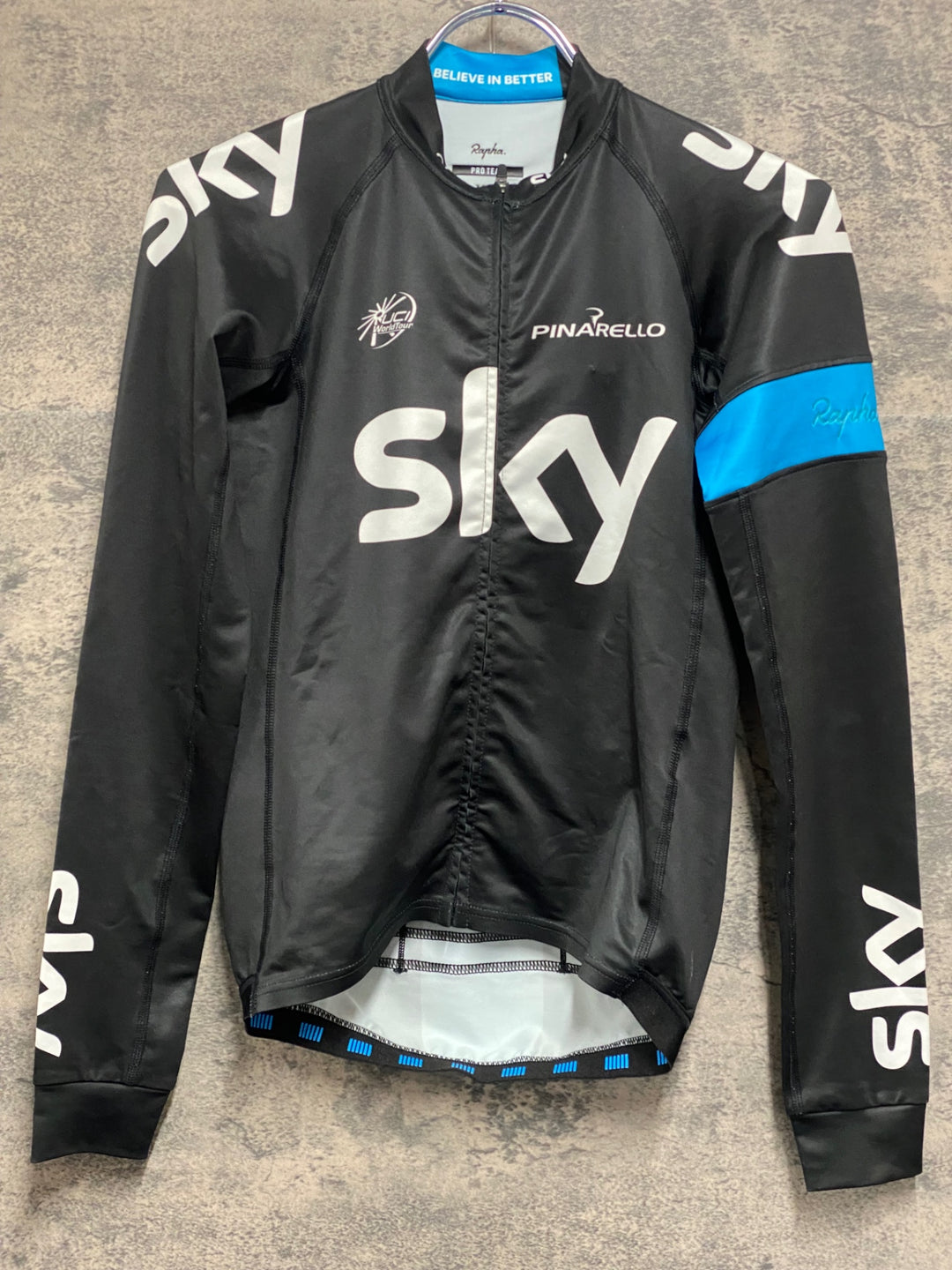 JV186 ラファ Rapha PRO TEAM JERSEY TEAM SKY 半袖 サイクルジャージ 黒 XS