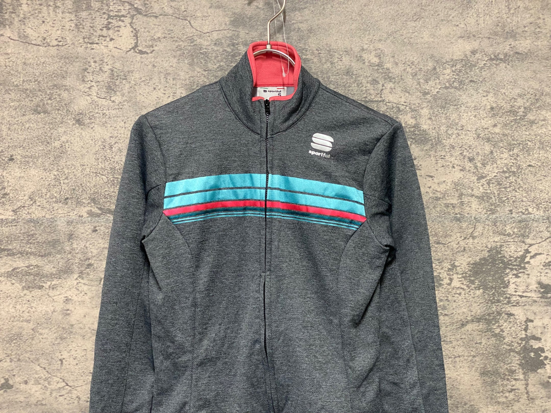KF867 スポーツフル sportful 長袖 サイクルジャージ グレー S 裏起毛