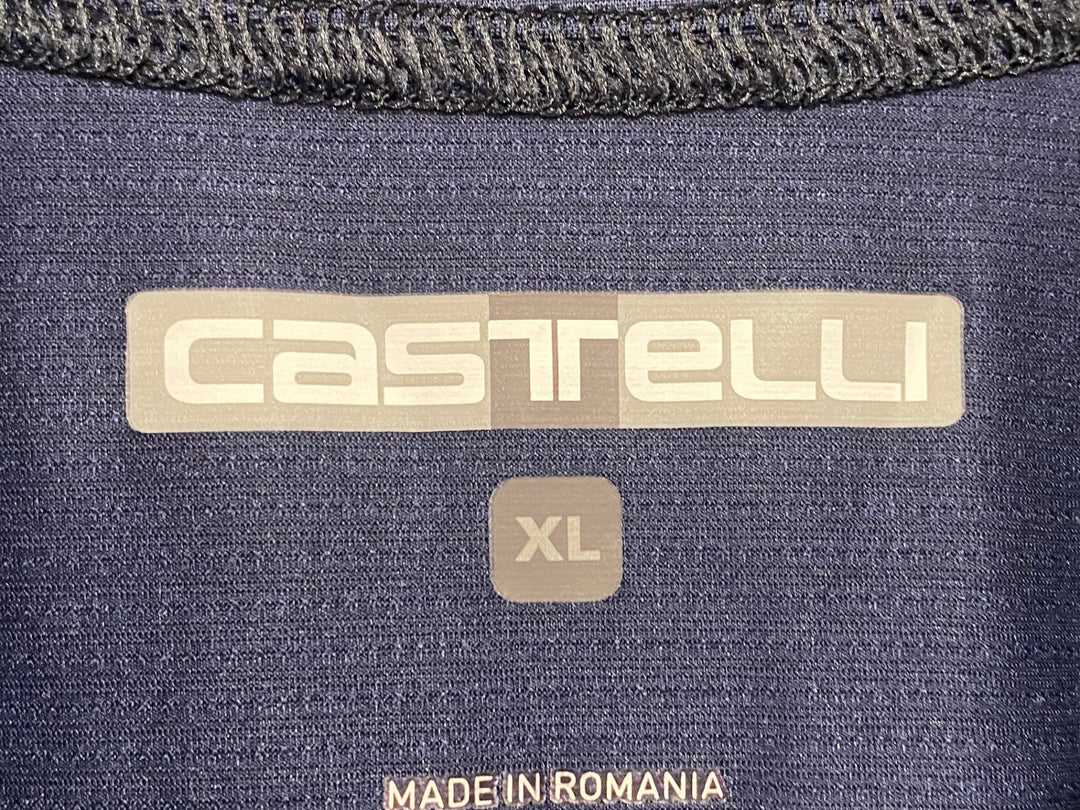 KE155 カステリ CASTELLI ロッソコルサ ROSSO CORSA 半袖 サイクルジャージ 紺 XL
