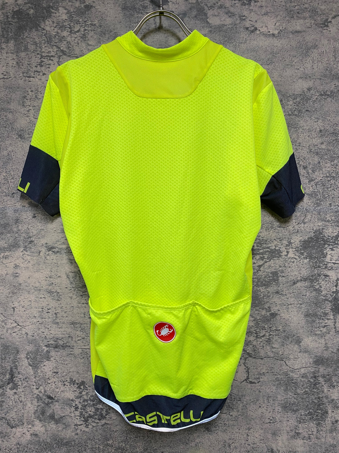KB215 カステリ CASTELLI 半袖 サイクルジャージ 黄 XL ※ほつれ