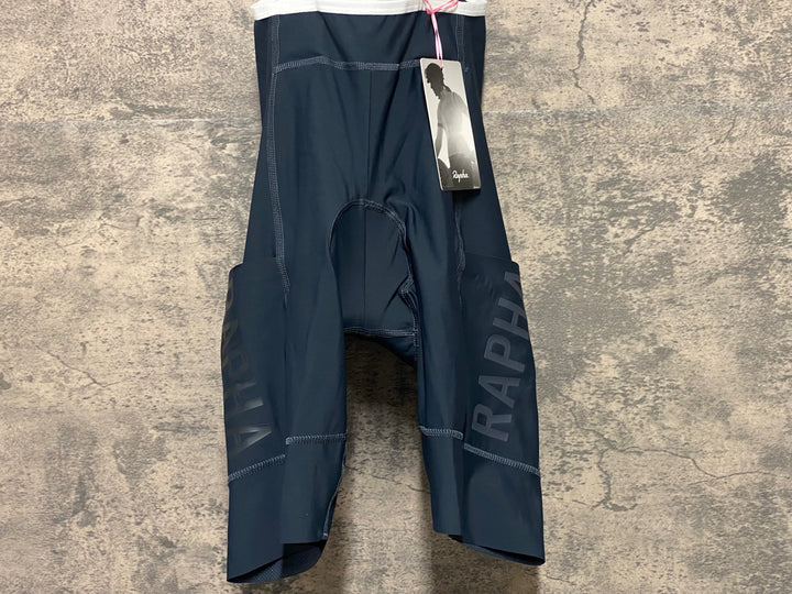 KM118 ラファ Rapha WOMEN'S PRO TEAM CARGO BIB SHORTS ビブショーツ 紺 XS ※ゴム汚れあり