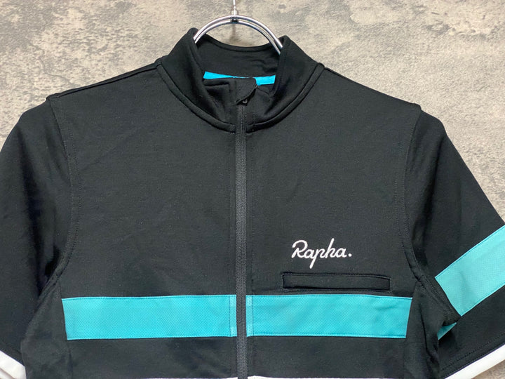 JV168 ラファ Rapha BREVET JERSEY 半袖 サイクルジャージ 黒 XS