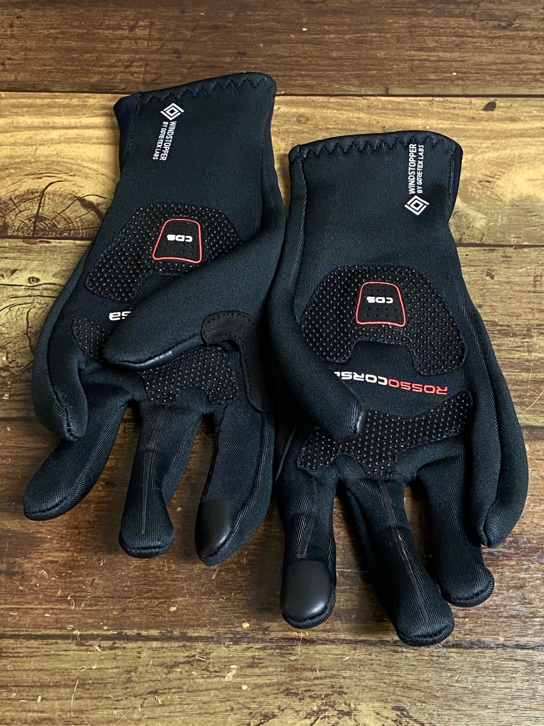 JK209 カステリ CASTELLI ROSSOCORSA perfetto 長指 グローブ 黒 XS 裏起毛 WINDSTOPPER ※タグカット