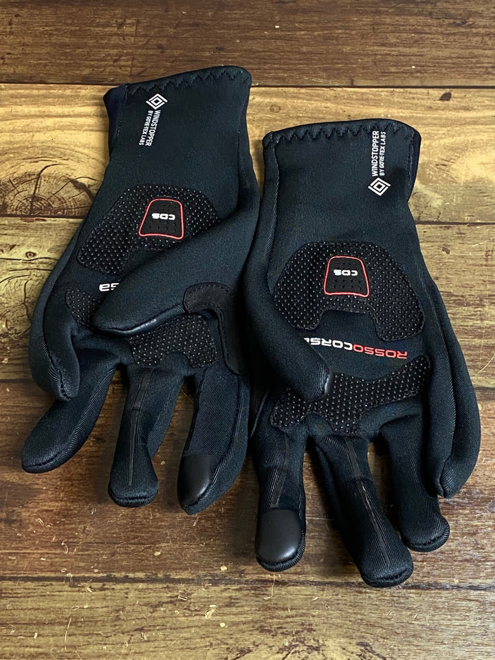 JK209 カステリ CASTELLI ROSSOCORSA perfetto 長指 グローブ 黒 XS 裏起毛 WINDSTOPPER ※タグカット