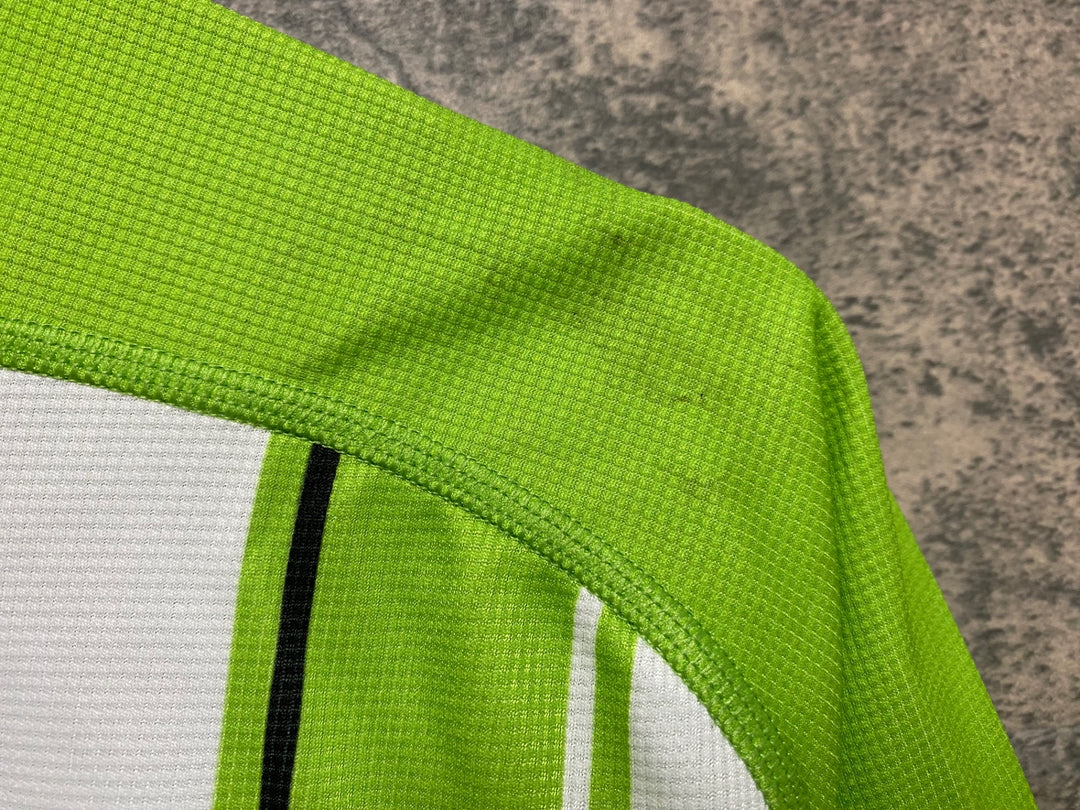 JS446 キャノンデール CANNONDALE 半袖 サイクルジャージ 緑 白 S/P