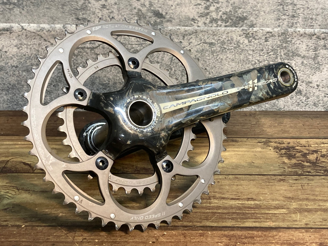 JV003 カンパニョーロ CAMPAGNOLO スーパーレコード SUPER RECORD 11 カーボン クランクセット 50/34T 172.5mm 5H ULTRA TORQUE
