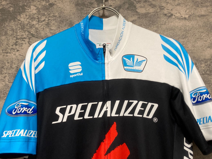 KJ862 スポーツフル sportful 半袖 サイクルジャージ 白青 L SAXO BANK