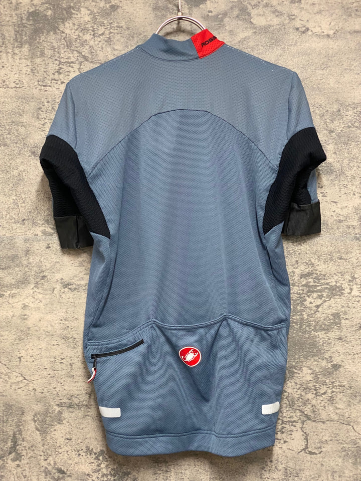 KG032 カステリ CASTELLI ロッソコルサ ROSSO CORSA 半袖 サイクルジャージ ターコイズ L ※小穴