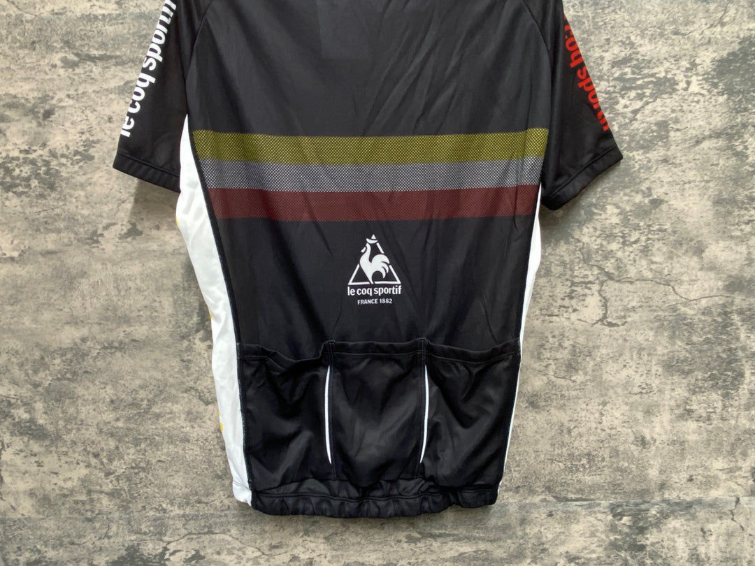 JI951 ルコックスポルティフ le coq sportif 半袖 サイクルジャージ 黒 白 M