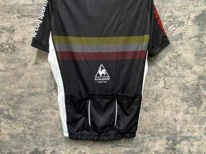 JI951 ルコックスポルティフ le coq sportif 半袖 サイクルジャージ 黒 白 M