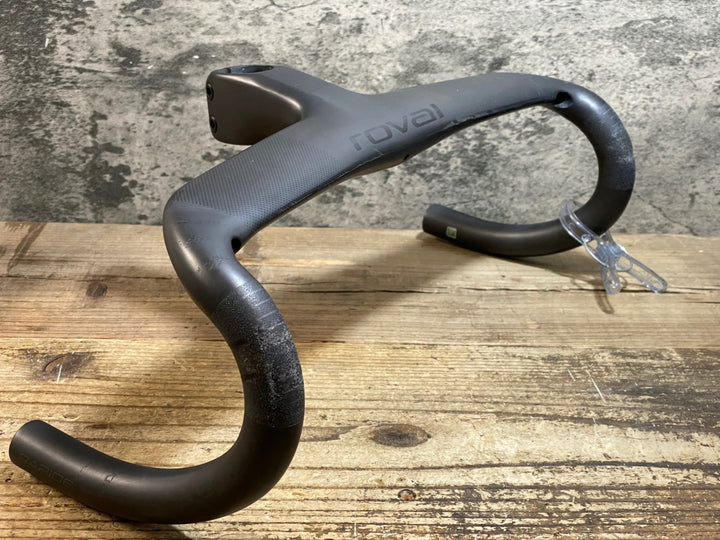 KK823 ロヴァ―ル ROVAL RAPIDE COCKPIT カーボン ドロップハンドル 380mm 90mm -6° ※レバー固定部凹みのためジャンク