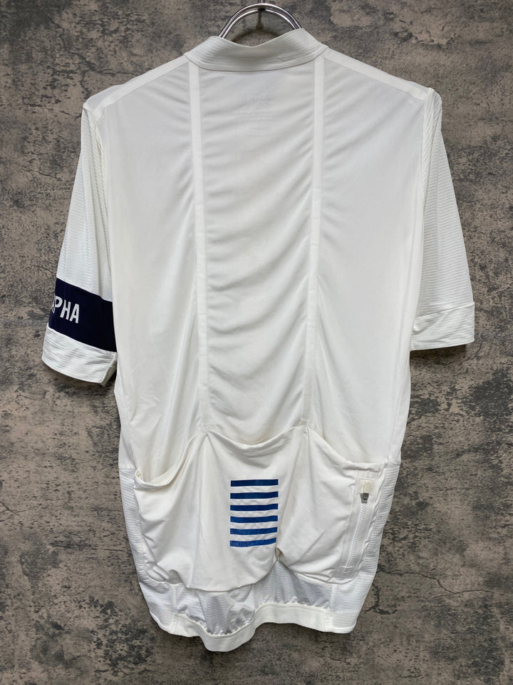 KD611 ラファ Rapha PRO TEAM JERSEY 半袖 サイクルジャージ 白 M 汚れあり