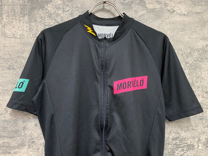 KC378 モルベロ MORVELO 半袖 サイクルジャージ黒 S ※汚れ