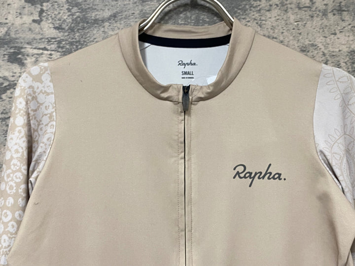 JZ173 ラファ Rapha PRO TEAM LONG SLEEVE TRAINING JERSEY 長袖 サイクルジャージ ベージュ S ※汚れ