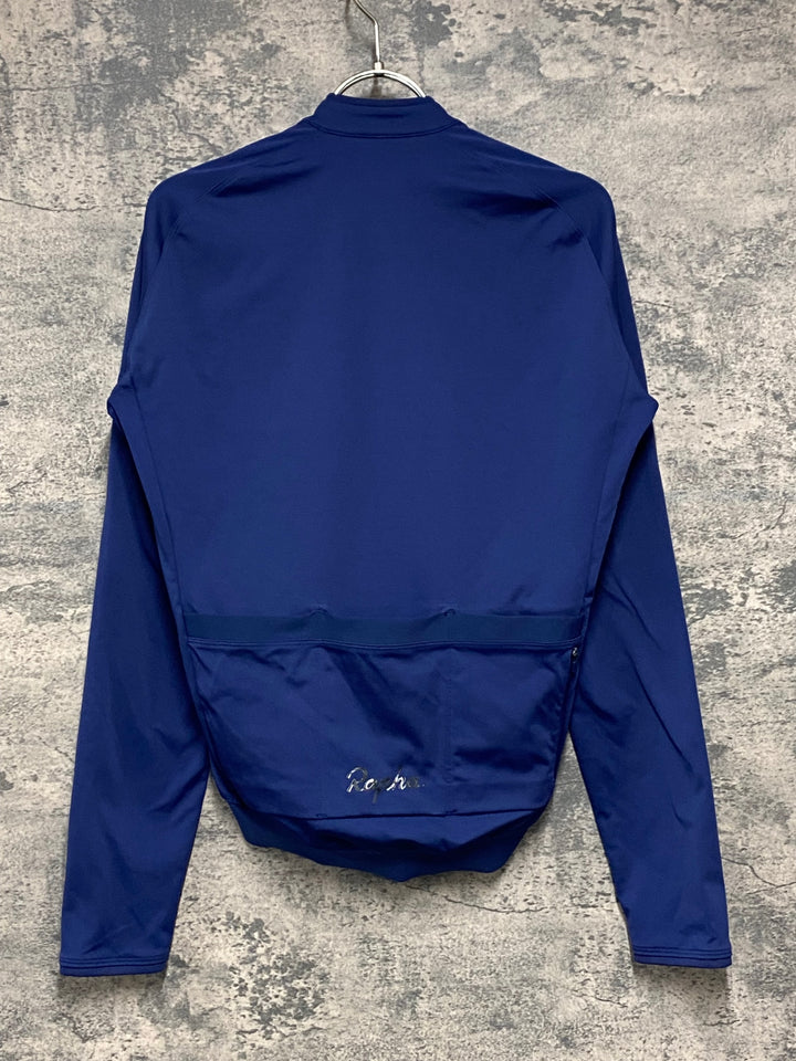 JW054 ラファ Rapha CORE LONG SLEEVE JERSEY 長袖サイクルジャージ 紺 S 裏起毛