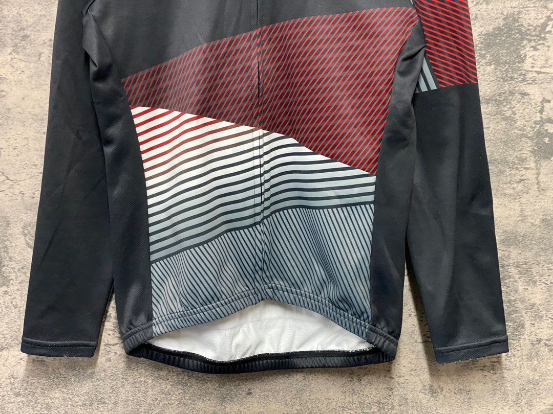 KF004 パールイズミ PEARL iZUMi 長袖サイクルジャージ 黒赤白 S 裏起毛