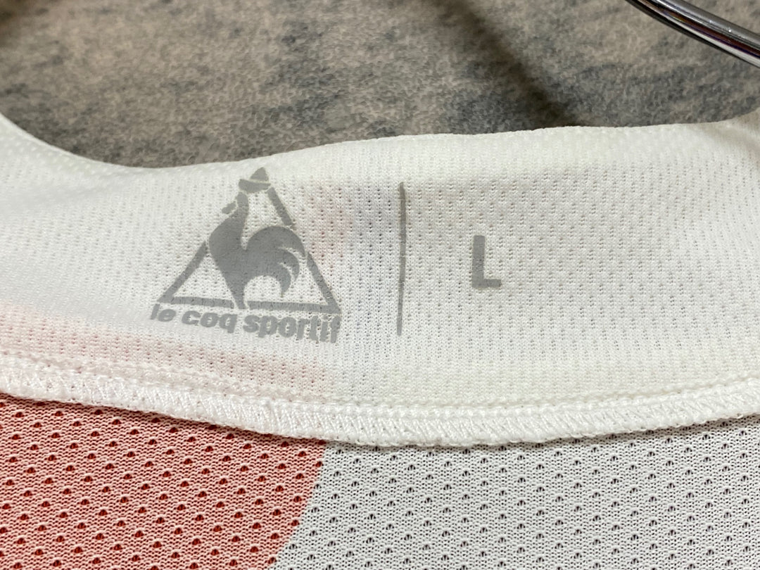 KB561 ルコックスポルティフ le coq sportif 半袖 サイクルジャージ 白赤 L