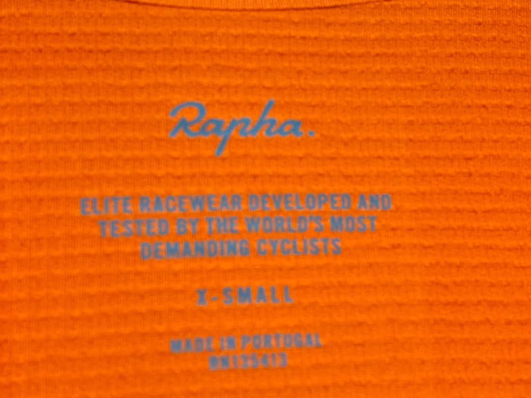 JE244 ラファ Rapha PRO TEAM LONG SLEEVE JERSEY 長袖 サイクルジャージ オレンジ XS 裏起毛