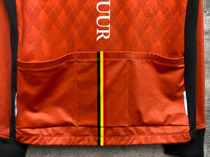 KA123 リオンドカペルミュール Lion de KAPELMUUR 長袖 サイクルジャージ オレンジ XL 裏起毛