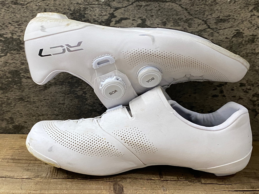 KG992 シマノ SHIMANO RC7 SHRC703M WIDE ビンディングシューズ  EU42 白
