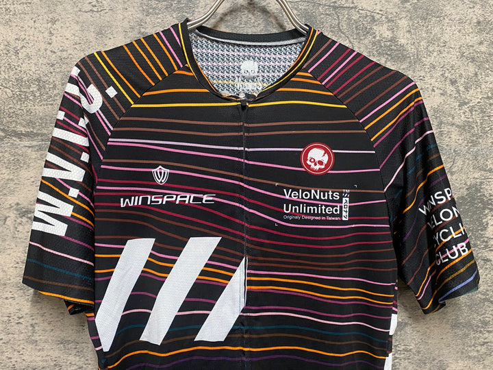 JR984 ベロナツ VeloNuts 半袖 サイクルジャージ 黒ピンク 2XL