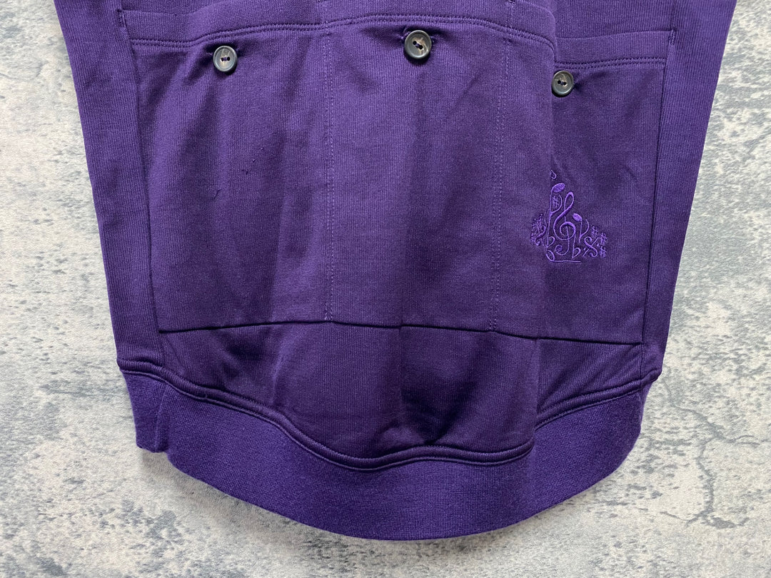 KC384 ラファ Rapha IMPERIAL WORKS TRICOLOUR JERSEY 半袖 サイクルジャージ 黒 白 紫 S