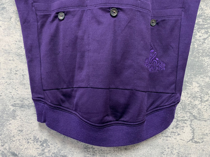KC384 ラファ Rapha IMPERIAL WORKS TRICOLOUR JERSEY 半袖 サイクルジャージ 黒 白 紫 S