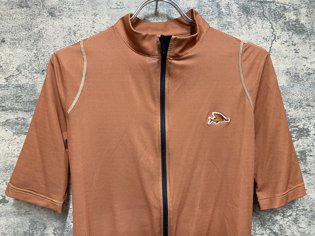 KS224 カフェドシクリステ cafe du cycliste AUDAX 半袖 サイクルジャージ 茶 S