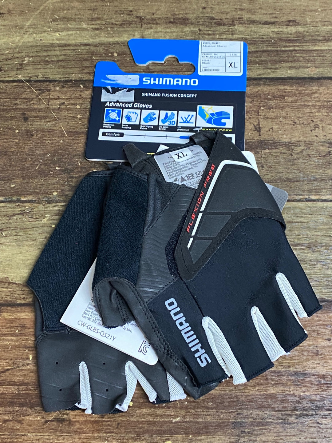 JX986 シマノ SHIMANO 指切 グローブ 黒 XL