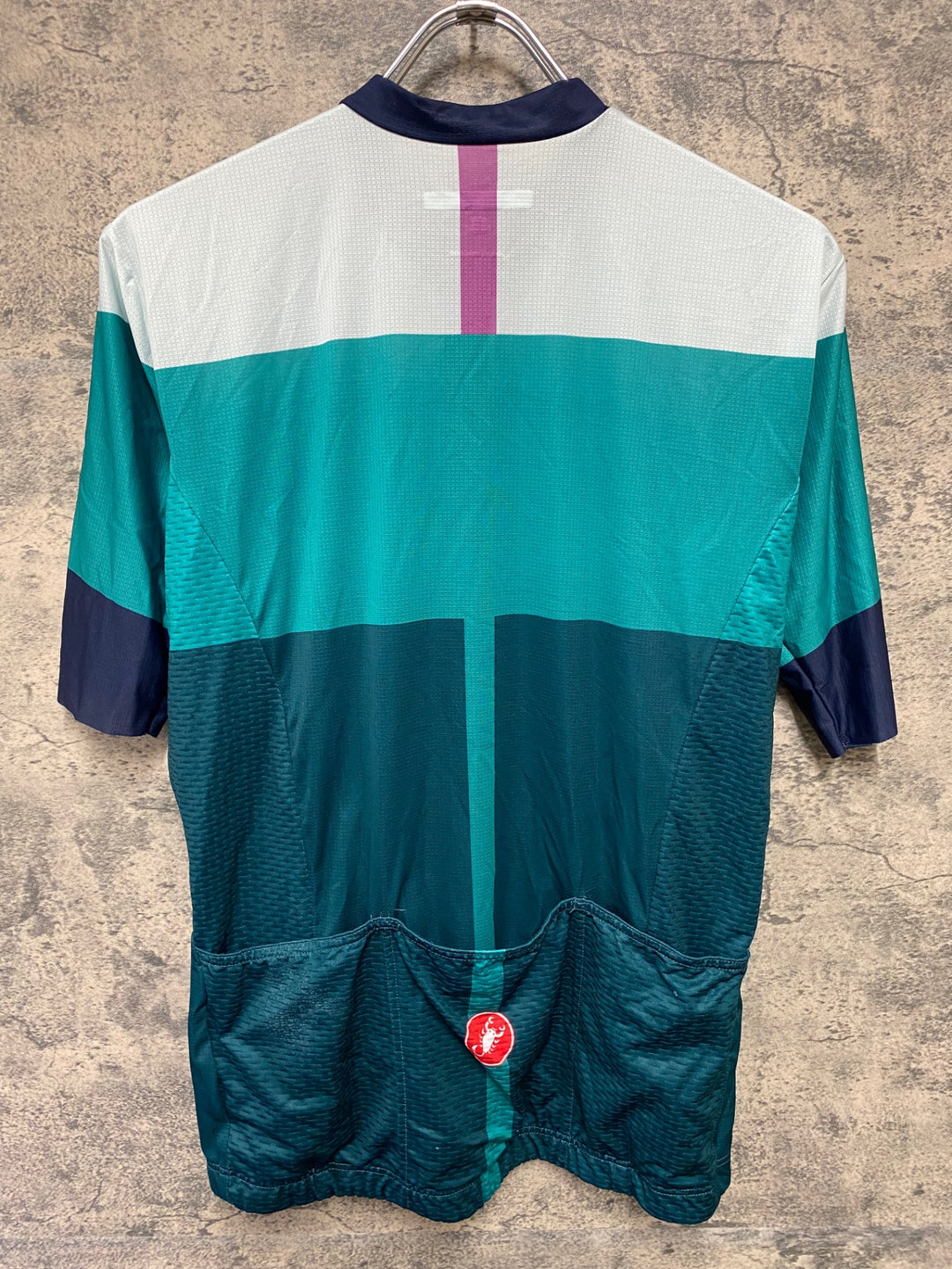 JT817 カステリ CASTELLI 半袖 サイクルジャージ 白 青 緑 L
