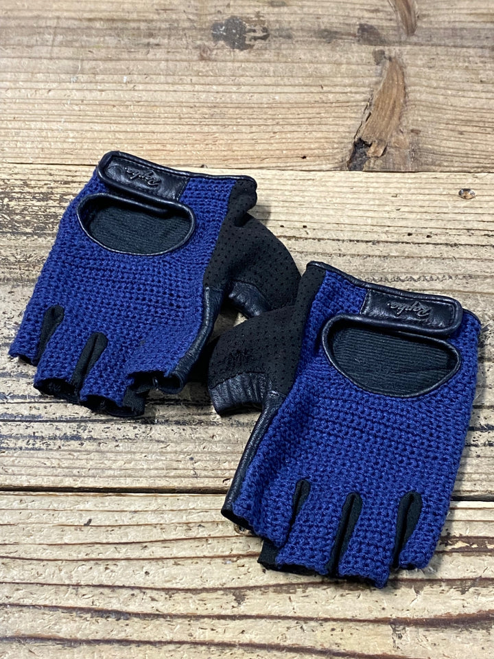 KB338 ラファ RAPHA レザー LEATHER 指切 グローブ L 紺